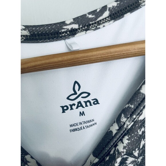 Prana Mandoline Dress M Medium Stretch Elastic Waist Floral Racerback Green - Picture 3 of 5